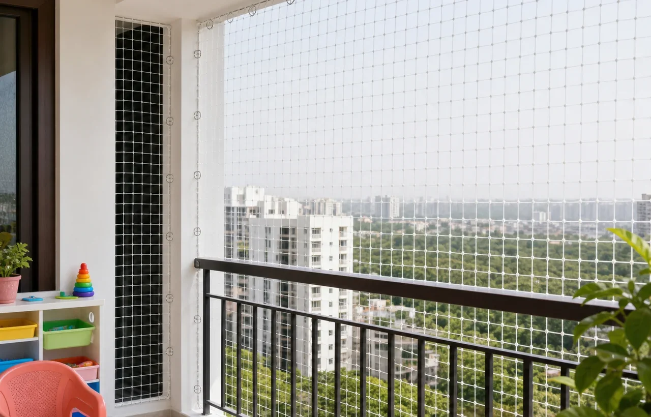 Safety nets and invisible grills in Tuni