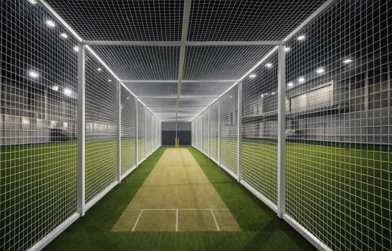 Artificial Grass & Cricket Pitch Turf — Synthetic turf for cricket pitches, practice strips, terraces and landscaping — laid on a prepared base.