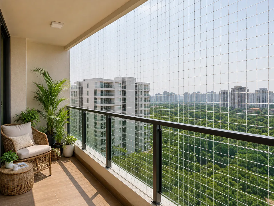 Balcony Safety Nets — The fastest, most economical way to make an open balcony safe. Fitted in hours.