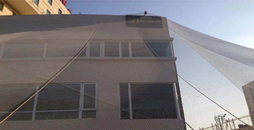 Glass Protection Nets — Protect glazed facades and skylights from impact, debris and bird strike.